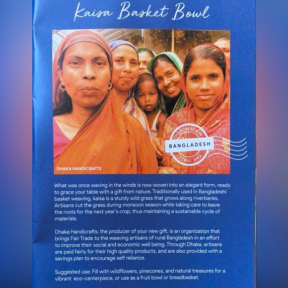 🆕 Handmade Woven Kaisa Basket Bowl - Picture 9 of 9